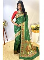 Paithani Silk Green Festival Wear Weaving Saree